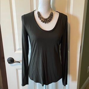 White House Black Market Dark Green Long Sleeve Top